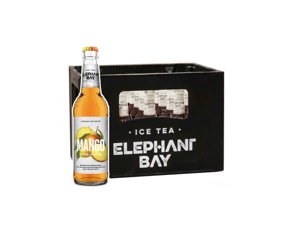 Elephant Bay Ice Tea Mango Pineapple – 20 × 0,33 l Glas-Mehrweg