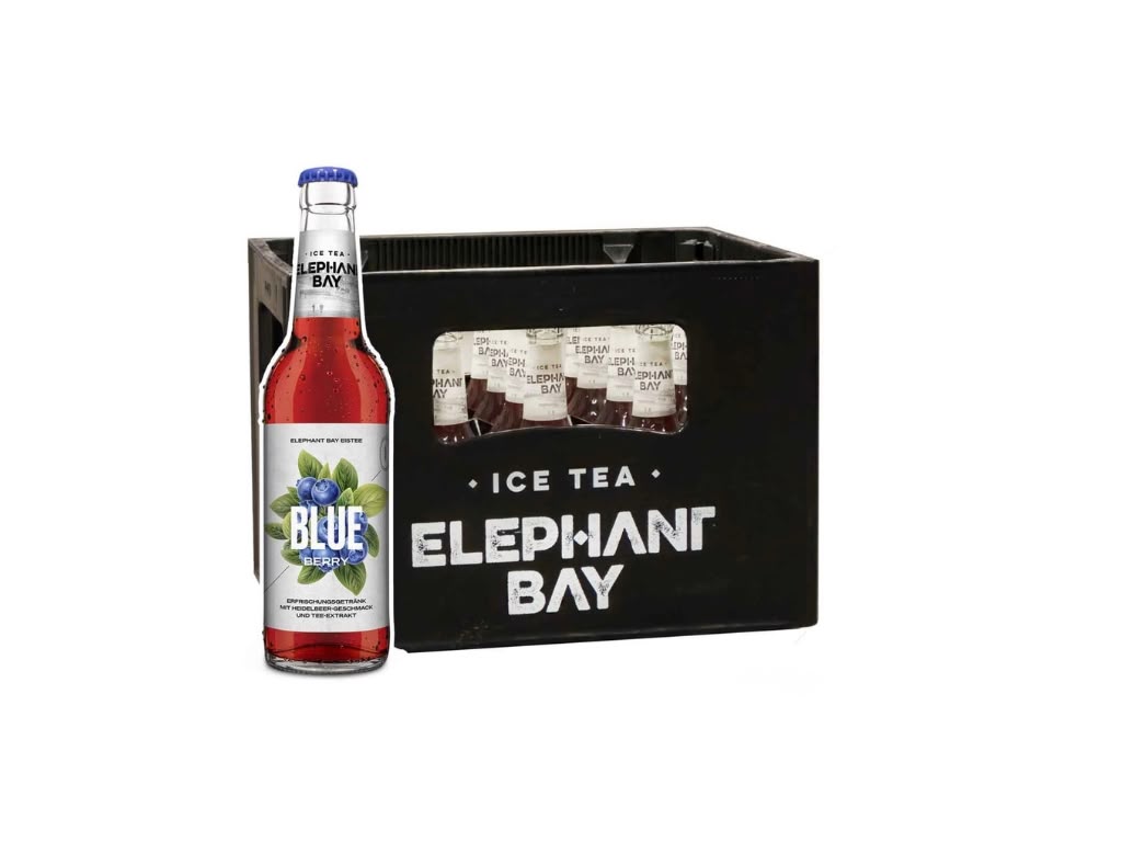 Elephant Bay Ice Tea Blueberry – 20 × 0,33 l Glas-Mehrweg