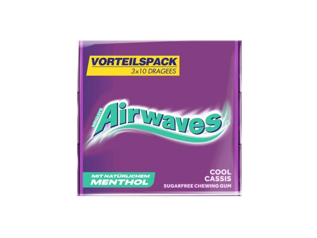 AIRWAVES Cool Cassis – 3 × 10 Kaugummis