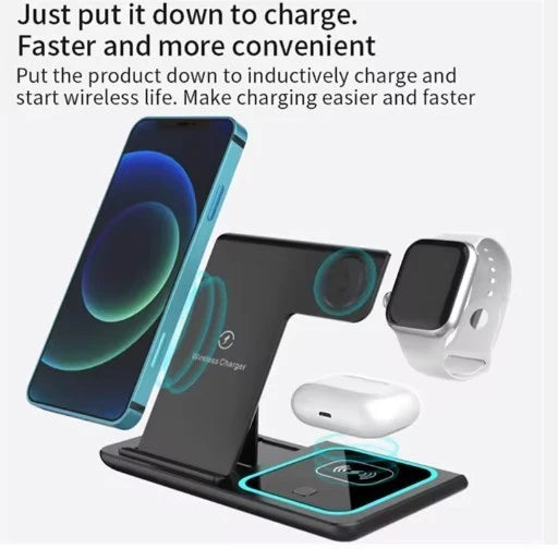 3in1 Kabelloses Ladegerät Induktive Ladestation Für Apple Watch 11 iPhone 17 16